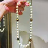 Regalo del Día de la Madre: Juego de Collar, Pulsera y Aretes de Perla Natural de Agua Dulce de Alta Calidad y Ojo de Tigre