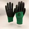Luvas de espuma de látex verde e preto, espessadas, antiderrapantes, resistentes ao desgaste, para trabalho em canteiro de obras, luvas de segurança atacado