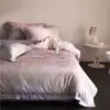 Conjunto de cama de quatro peças, espesso, 100% algodão, escovado, com 60 peças, apresentando um padrão floral francês vintage de algodão puro, adequado para outono e inverno
