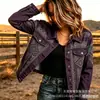 Nueva Chaqueta Corta de Mezclilla de Algodón Transfronteriza Otoño e Invierno Estampado Digital 3D Moda Personalidad Top Delgado Mujer