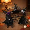 Diadema de Sombrero de Bruja de Halloween Malla Oscura Gótica Ojo de Murciélago Telaraña Diadema Accesorio de Disfraz de Fiesta Cosplay