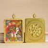 Thangka Cor Dourada Caixa Gawu Zajiram Thangka Retro Portátil Pingente do Tibete Metade Pintado à Mão Dourado Fabricante Atacado