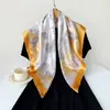 Pañuelo de Seda para Mujer de 90*90cm, Nuevo Estilo Estampado Retro para la Cabeza, Pañuelo Satinado Transfronterizo al por Mayor
