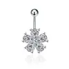 Venda Direta da Fábrica Flor de Zircônia com Incrustação de Cobre Piercing de Umbigo E-commerce Transfronteiriço Joias para Piercing Mais Vendidas Piercing de Umbigo Unha de Umbigo
