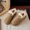 Zapatos Birkenstock Originales de Cuero Suela Gruesa para Mujer Estilo Invierno 2026 Zapatos de Algodón Cálido con Terciopelo Zapatos Casuales sin Cordones Botas de Nieve Zapatos para Conducir