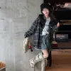 Camisa de cuadros para niña de otoño, ropa nueva para niños, top elegante suelto de manga larga para niña de otoño, chaqueta fina, transfronterizo