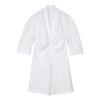 Vestido Francês com Design Leve e Estilo Maduro, Vestido Camisa Branco, Decote V Plissado Cintura Alta Aparência Emagrecedora Saia Curta, Roupa Simples para o Trabalho