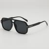 2025 retro doble puente montura grande gafas de sol pequeñas a prueba de rayos UV estilo coreano viaje al aire libre decorativas gafas planas