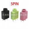 PJ-358 Conector vertical de 3.5 mm para audífonos de cinco pines a 180 grados, cabezal de cobre, 5 pines, base de audio con lengüetas