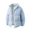 Chaqueta de Algodón con Cuello Alto para Hombre 2026 para Comercio Exterior, Abrigo de Algodón Grueso Holgado de Invierno, Chaqueta Acolchada Corta de Color Sólido Talla Grande
