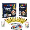 Caneta para pintura em cerâmica para caneca, caneta marcadora pintada à mão em porcelana óssea, à prova d'água e resistente ao desbotamento, caneta para utensílio de porcelana DIY