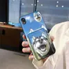 Adequado para Capa de Celular Moto Resfriamento Engraçado Jovem Desenho Animado Cartão de Identidade Criativo Divertido Textura de Concha Macia Selfie Cachorro