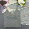 Sem Costas Sexy Costas Bonitas Push-up Roupa Íntima Camisole Regata com Bojo Feminina Decote V Borda Floral Top Slim