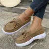 Comercio Electrónico Transfronterizo Tallas Grandes Primavera/Otoño 2026 Nuevos Mocasines de Suela Gruesa Estilo Europeo/Americano Moda Zapatos Slip-on Casuales para Mujer