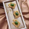 Prata S925 fosca dourada moda versátil presente para amigos pingente de jade natural verde espinafre