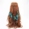 Diadema de Plumas de Pavo Real Bohemia Europea y Americana Tocado de Disfraz Tribal Africano Estilo Étnico Diadema con Borlas Accesorio para el Cabello