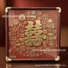 Porta-retrato com texto do logo da empresa "Happy Home", ornamento novo estilo chinês com caligrafia e cantos arredondados, artesanato de metal para mesa atacado