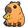 Capivara Fofa Desenho Animado Criativo Plástico Macio PVC Flor para Sapato Personalizada Sapato Croc Fivela de Sapato Fivela Decorativa Acessórios Pronta em Estoque Atacado