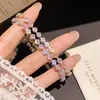 2026 Pulsera Moda Cuadrada de Zirconia Simple Estilo Coreano Fresca Dulce Pulsera Joyería Hecha a Mano Versátil de Gama Alta