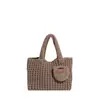 Bolso Tejido de Hilo de Algodón Hecho a Mano de Nicho para Mujer 2025 Invierno Nuevo Estilo Lujo Accesible Elegante Moderno Bolso Bandolera Casual Bolso Cuadrado Pequeño
