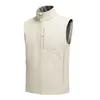 Chaleco forrado de forro polar para hombre otoño e invierno exterior ligero repelente al agua cálido cuello alto chaleco chaqueta ropa de trabajo chaqueta sin mangas chaleco deportivo