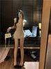 Real tiro ~ puro desejo menina quente sexy u colarinho cintura slim manga curta vestido crianças verão figura saia