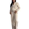 Estación independiente transfronteriza 2024 Europa y Estados Unidos comercio exterior nuevo conjunto de dos piezas para mujer casual de otoño e invierno con cremallera y pantalones de pierna ancha