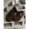 Nuevos Zapatos Birkenstock Retro de Ante con Hebilla Slip-on para Exteriores de Punta Cerrada Semi-Abiertos para Mujer Otoño/Invierno 2026