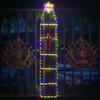 Nueva decoración navideña, escalera de Papá Noel, cadena de luces, decoración de pared para árbol de Navidad, luz ambiental, escalera de copos de nieve.