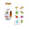 Adesivos de Dinossauro para Incentivo Infantil Adesivos de Recompensa para Jardim de Infância Padrão de Animal Cartoon Etiquetas Decorativas Transfronteiriço