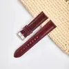 Pulseira de Relógio de Couro Genuíno Macio Brilhante de Cor Combinando Vintage com Fivela de Pino Acessórios, Unissex, Modelo de Venda Quente Transfronteiriça 16mm