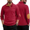 Sudadera Informal de Punto Cruzada para Hombre, Talla Europea, Cuello Henry, Pana, Bloques de Color, Manga Larga, Estilo Americano, Holgada