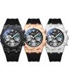 Reloj multifuncional Chenxi Dawn para hombre, cronógrafo de seis agujas, de silicona, deportivo, calendario, resistente al agua, de cuarzo, 968