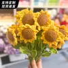 Ramo Artificial de Girasoles Tejido a Crochet, Flores Eternas Terminadas, Flores de Hilo, Flores Creativas, Regalo, Flores Secas al por Mayor
