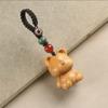 Llavero con colgante de coche de dibujos animados de oso de palisandro para hombre y mujer, adorno creativo para bolso de escuela