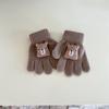 Versión coreana de guantes infantiles de oso lindo invierno niños y niñas cálidos con dedos para escribir estudiantes guantes de cinco dedos al por mayor
