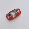 Pasador de cereza tejido a mano de lana personalizado, clip lateral de flor coreana tejido a mano, joyería para mujer, accesorios para el cabello, venta al por mayor, envío gratis