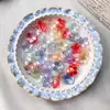 Pétalos de Flor Acrílicos con Agujero Central, Flor de Cinco Pétalos, Brillantes Color Ab Chapado, Horquilla, Pendiente, Colgante y Joyería Hechos a Mano Vintage para DIY