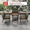 Juego de Mesa y Sillas Retro de Cuero con Cera para Cafetería Mesa y Sillas de Barra de Madera Maciza Cabina para Tienda de Té con Leche Sofá