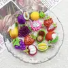 DIY Resina Realista 3D Fruta Banana Morango Maçã Pingente Pulseira Colar Doce Charme Joias Acessórios