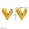 Pendientes Transfronterizos Europeos y Americanos de Acero Inoxidable, Pendientes Irregulares de Corazón de Melocotón, Pendientes de Acero de Titanio Martillados y Plegados con Forma de Corazón de Amor para Mujer