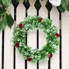 1 Pieza La puerta principal está decorada con anillos de boj artificiales con rosas, todos anillos de flores de granja verdes, combinados con pequeñas rosas. Las paredes exteriores e interiores están decoradas con anillos de flores artificiales de estilo rústico durante todo el año.. Las decoraciones para bodas familiares, días festivos, primavera, verano, otoño e invierno son realistas y duraderas.