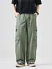 Ropa de Hombre Feng She / Novedad Primavera 2026 OOTD Ropa de Trabajo de Moda Versátil Holgada Verde Claro Pantalones Casuales de Pierna Curva