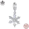 Aifuluo Original Cuentas Sueltas Serie Copo de Nieve de Invierno Accesorios de Pulsera DIY con Cuentas Joyería de Plata de Ley S925 Al por Mayor para Mujeres