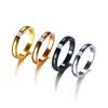 Joyería de Agua Spring Creek Anillo de Acero de Titanio Microincrustado con Circonita Anillo de Pareja Anillo de Acero Inoxidable para Hombres y Mujeres R-023