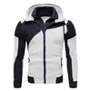 Nuevo Sudadera con Capucha y Cremallera de Doble Capa con Parches Personalizados para Hombre de Amazon Talla Europea Moda Casual Deportiva Cardigan para Hombre con Capucha