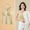 Ropa Interior Térmica para Mujer con Terciopelo Cepillado, Chaleco Nuevo de Otoño e Invierno con Almohadilla en el Pecho, Top de Capa Base Sin Costuras, Camiseta Térmica