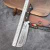 Faca de Corte de Osso com Estrutura de Aço tipo Canhão em Estojo de Couro, Cutelo de Osso em Aço Inoxidável, Faca Longquan Longa Espessa para Cozinha, Machado Multifuncional para Cortar para Uso Doméstico