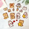 Parches de Bordado Autoadhesivos Lindos de Conejo y Oso con Temática de Comida para Scrapbooking DIY, Bordado de Computadora, Parches Decorativos y Apliques de Tela - Al por Mayor para Ventas Transfronterizas