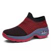 Zapatos casuales de exterior para mujer de primavera y otoño, tenis transpirables de tejido volador, nuevos zapatos de senderismo para viaje, zapatos con plataforma para aumentar la altura y amortiguación de aire
